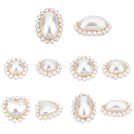 Nbeads 10 pz 5 pendenti di perle imitazione plastica abs stile FIND-NB0002-48-1