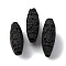 Cinnabar Beads, Carved Lacquerware, Oval, Black, 15.5x6x8mm, Hole: 2mm