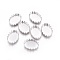 Tarnish Resistant 316 Stainless Steel Serrated Edge Bezel Cups, Cabochon Settings, Oval, Stainless Steel Color, Tray: 18x13mm, 19x14x4mm