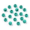Spray Painted Alloy Beads, Round, Light Sea Green, 4x3mm, Hole: 1.2mm