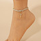 Cross Alloy Crystal Rhinestone Charm Anklets, Golden, 7-1/8 inch(180mm)