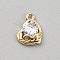 Brass Micro Pave Cubic Zirconia Pendants, Real 14K Gold Plated, Heart, 12x9x3.5mm, Hole: 1mm