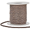 10M Braided Leather Cord, Dyed, with Plastic Empty Spools, Coffee, 3mm
