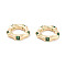 Brass Pave Cubic Zirconia Linking Rings, Ring, Real 18K Gold Plated, Green, 8x8x1.5mm, Inner Diameter: 4.5mm