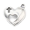 Alloy Pendants, Hollowed Out Heart, Cross Charms, Heart, 20x19x5mm, Hole: 1.8mm