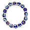 Lampwork Stretch Bracelets, Evil Eye, Blue, Inner Diameter: 2-3/8 inch(6cm)