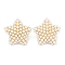 Rack Plating Brass & ABS Plastic Imitation Pearl Stud Earrings, Long-Lasting Plated, Real 18K Gold Plated, Star, 24x25mm
