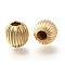 Brass Beads, Round, Real 18K Gold Plated, 11x11mm, Hole: 4.5mm