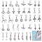 40Pcs 20 Styles Alloy Pendant Decoration, with Alloy Lobster Claw Clasps, Mixed Shapes, Antique Silver & Platinum, 21~40mm, 2pcs/style