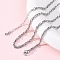 Brass Rope Chains Necklaces for Women, with 304 Stainless Steel Lobster Clasp, Rack Plating, Lead Free & Cadmium Free, Long-Lasting Plated, Platinum, 17.91 inch(45.5cm)