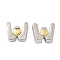 Brass Beads, Platinum & Golden, Letter W, 10.5x13x7mm, Hole: 5x4mm