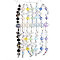 Glass and Acrylic and CCB Beads Strands, Mixed Shapes, for Jewelry Making, Faceted, Mixed Color, 10.8x8mm, Hole: 0.9mm, about 18pcs/strand, 7.09~7.48''(18~19cm)