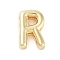 Rack Plating Brass Beads, for Personalized Name Necklace Making, Cadmium Free & Lead Free, Long-Lasting Plated, Real 18K Gold Plated, Letter R, 14.3x9.5x4.5mm, Hole: 1.5x10.5mm