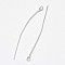 925 Sterling Silver Eye Pins, Silver, 30x0.6mm, Head: 3mm, about 192pcs/20g