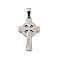304 Stainless Steel Pendants, Cross with Flat Round, Stainless Steel Color, 30x18x2mm, Hole: 6x3.5mm
