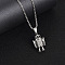 Stainless Steel Robot Pendant Necklace, Box Chain Necklaces