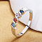 Brass Micro Pave Cubic Zirconia Finger Rings for Women, Colorful, US Size 6(16.5mm)