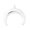 Brass Pendants, Crescent Moon, Rack Plating, Cadmium Free & Lead Free, Long-Lasting Plated, Silver, 19.5x19x2mm, Hole: 1.8mm