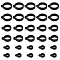 30Pcs 3 Style Silicone Pendant, for Electronic Stylus & Lighter Making, Ring, Black, 16~29x12~24.5x6~7mm, Hole: 2.5~3mm, Inner diameter: 8~20.5mm, 10pcs/style
