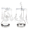 Stainless Steel Rotating Tealight Candle Holder, with Iron Charms, for Candle Lover, Romantic Wedding, Christmas Party, Stainless Steel Color