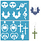 Acrylic Earring Handwork Template, Card Leather Cutting Stencils, Gothic Style, Bat, 130x90x2mm, 2pcs/set