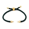 Nylon Cords Bracelet Makings Fit for Connector Charms, with Golden Brass Tree Slider Beads, Long-Lasting Plated, Dark Slate Gray, 8-5/8 inch(22cm), Hole: 1.9mm