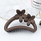 Amber Color Hollow Hair Clip with Matte Half Round Arc Flower.