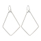 Non-Tarnish 316 Stainless Steel Earring Findings, Rhombus, Stainless Steel Color, 40x20x1.2mm, Hole: 1.2mm