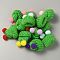 Woolen Crochet Mini Hat with Double Pom Pom Ball, Ornament Accessories, Lime Green, 35x31x28mm