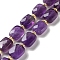 Natural Amethyst Beads Strands, Faceted, Rectangle, 10x8x4.5mm, Hole: 1mm, about 31pcs/strand, 15.35''(39cm)