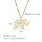 304 Stainless Steel Geometric Artistic Hollow Animal Pendant Necklaces, Clavicle Chain Necklaces for Women, Golden, Rhinoceros, 17.72 inch(45cm)