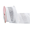 10 Yards Hot Stamping Polyester Satin Ribbons, for Christmas Party Decoration, White, 2-5/8 inch(67mm), about 10.00 Yards(9.14m)/Roll