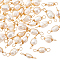 40Pcs Natural Freshwater Pearl Copper Wire Wrapped Rice Connector Charms, Light Gold, 17~22mm, Hole: 3mm, 4Pcs/style