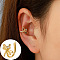Brass Rhinestone Cuff Earrings, Light Gold, Dragonfly, 10x10mm