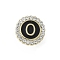 Letter Enamel Pins, Alloy Brooches for Backpack Clothes, with Clear Cubic Zirconia , Letter O, 17.8x17mm