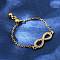 925 Sterling Silver Micro Pave Cubic Zirconia Slide Rings, Link Chain Rings, Infinity, Inner Diameter: 18mm