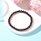 Round Natural Grade AAAA Garnet Beads Stretch Bracelets for Men Women, Inner Diameter: 2 inch(5cm)