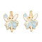 Rack Plating Alloy Enamel Pendants, Golden, Angel Fairy Charms, Light Sky Blue, 30.5x21x1.5mm, Hole: 1.8mm