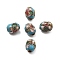 Handmade Cloisonne Beads, Oval, Sky Blue, 8.5x6.5~7x6.5~7mm, Hole: 1.4mm