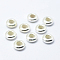925 Sterling Silver Beads, with Rubber, Slider Beads, Rondelle, Silver, 7x3.5mm, Hole: 2.5mm