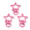 Spray Painted Eco-Friendly Alloy Swivel Snap Hooks Clasps, Cadmium Free & Nickel Free & Lead Free, Star, Hot Pink, 34x24.5x6.5mm, Hole: 5x9mm