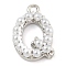 Plastic Imitation Pearl Pendants, with Eco-friendly Brass Findings, Lead Free & Cadmium Free, Letter Charms, Letter Q, 13x9.5x3mm, Hole: 1.4mm