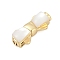 Brass Box Clasps, with Shell, Bowknot, Real 18K Gold Plated, 8.5x19x6mm