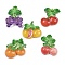 Fruit Opaque Resin Cabochons, Mixed Shapes , Mixed Color, 26~33x22.5~30.5x7.5~9.5mm