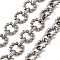 304 Stainless Steel Chains, Unwelded, with Spool, Stainless Steel Color, 9.5x1.8mm, 5m/roll