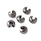 Brass Crimp Beads Covers, Nickel Free, Round, Gunmetal, About 5mm In Diameter, 4mm Thick, Hole: 2mm