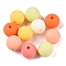 Rubberized Style Imitated Silicone Acrylic Beads, Round, Mixed Color, 10x9mm, Hole: 1.8mm
