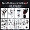 8Pcs Halloween Footproot Handprint PET Painting Stencils, with Iron Rings, White, 300x200x0.3mm