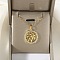 Brass Micro Pave Clear Cubic Zirconia Tree of Life Pendants, 304 Stainless Steel Chain Necklaces, Golden, 15.35 inch(39cm), Pendant: 22.5x20x2.5mm