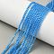 Cat Eye Beads Strands, Round, Deep Sky Blue, 2mm, Hole: 0.7mm, about 189pcs/strand, 14.84~14.92 inch(37.7~37.9cm)